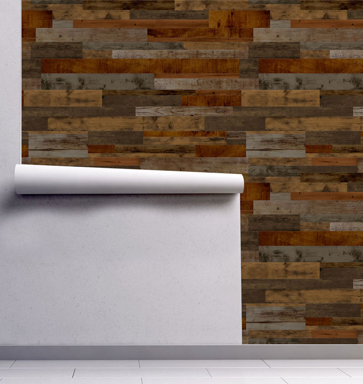 Cherry Dark Reclaimed Wood Wallpaper