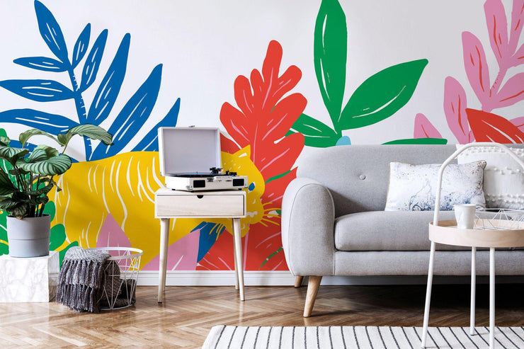 Décor Panoramique Tigre Coloré