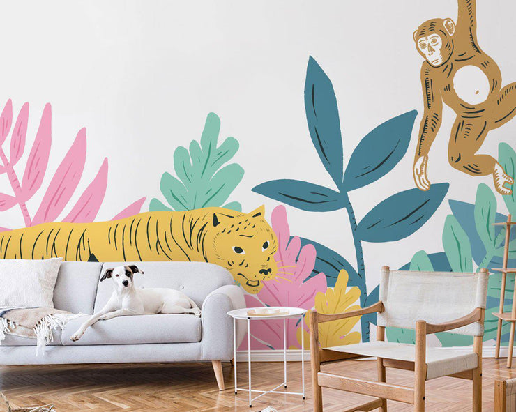 Décor Panoramique Jungle Pastel