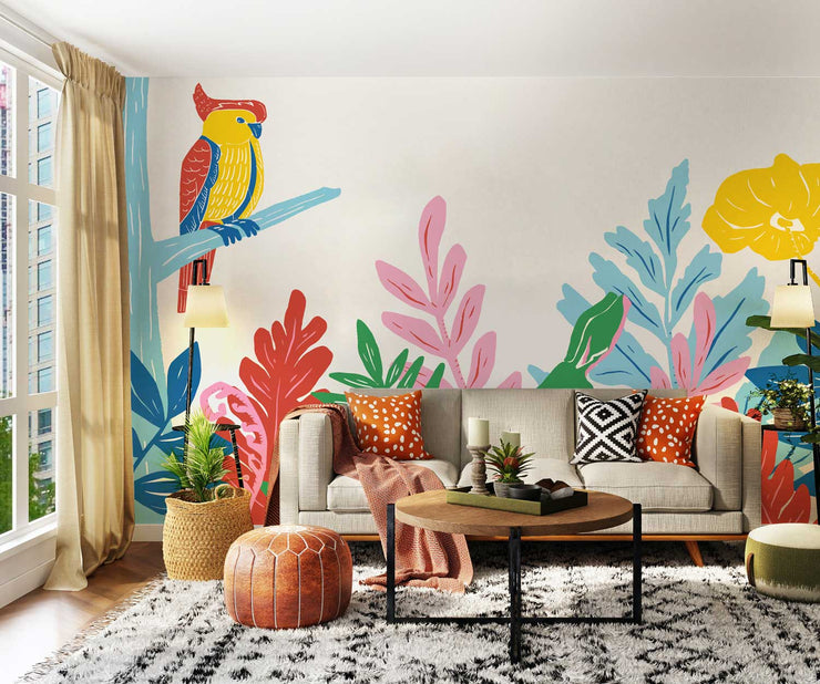 Décor Panoramique Forêt Colorée