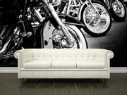 Bikes in a row Wall Mural-Black & White,Transportation-Eazywallz