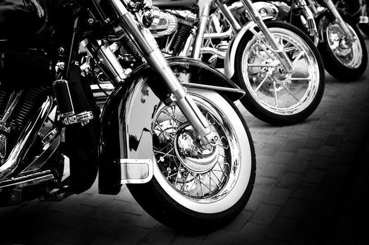 Bikes in a row Wall Mural-Black & White,Transportation-Eazywallz