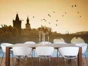 Birds over Charles Bridge in Prague Wall mural Wall Mural-Animals & Wildlife,Buildings & Landmarks,Cityscapes-Eazywallz