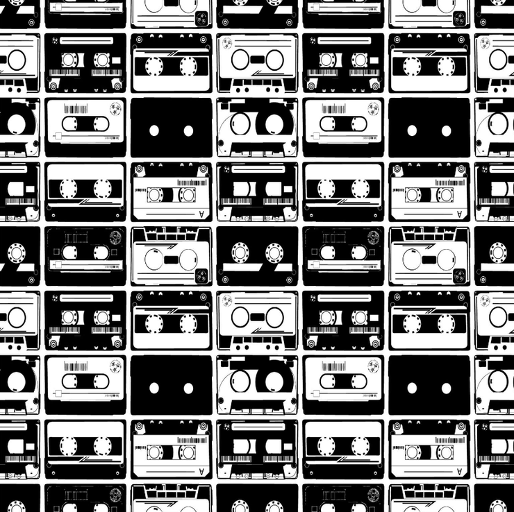 Black & White Tapes Pattern Wall Mural-Patterns-Eazywallz