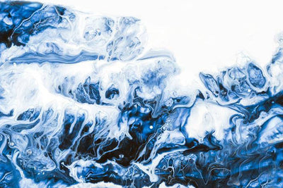 Papier Peint Vague Bleue Abstraite