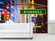 Broadway Street Sign At Night Wall Mural-Buildings & Landmarks,Urban,Featured Category-Eazywallz