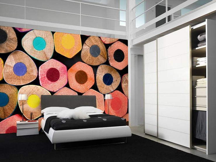 Colorful Crayons Wall Mural-Arts,Abstract,Macro-Eazywallz