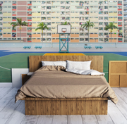 Colourful Basketball Court Wall Mural-Urban-Eazywallz