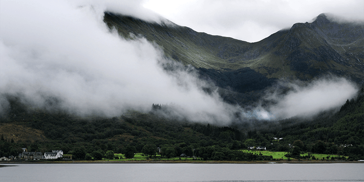 Foggy Mountains in Scotland Wall Mural-Landscapes & Nature,Panoramic-Eazywallz