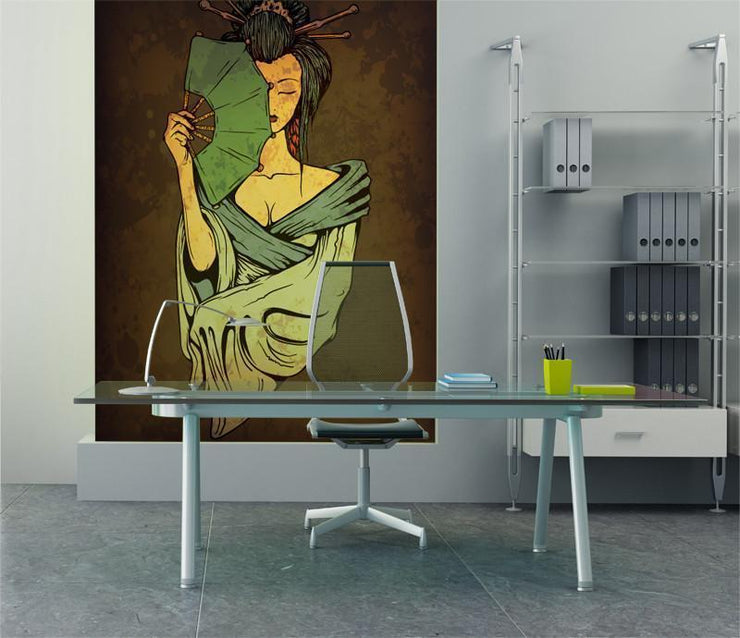 Geisha Wall Mural-Modern Graphics-Eazywallz