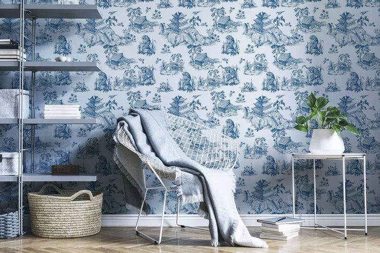 Papier Peint Blue Chinoiserie