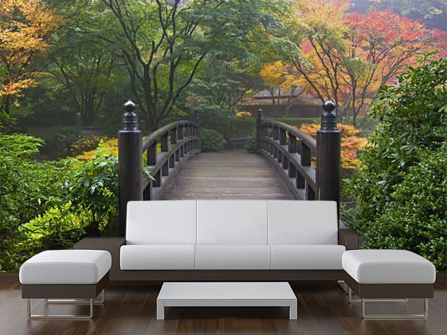 Japanese Wooden Bridge wall Mural Wall Mural-Zen,Landscapes & Nature-Eazywallz