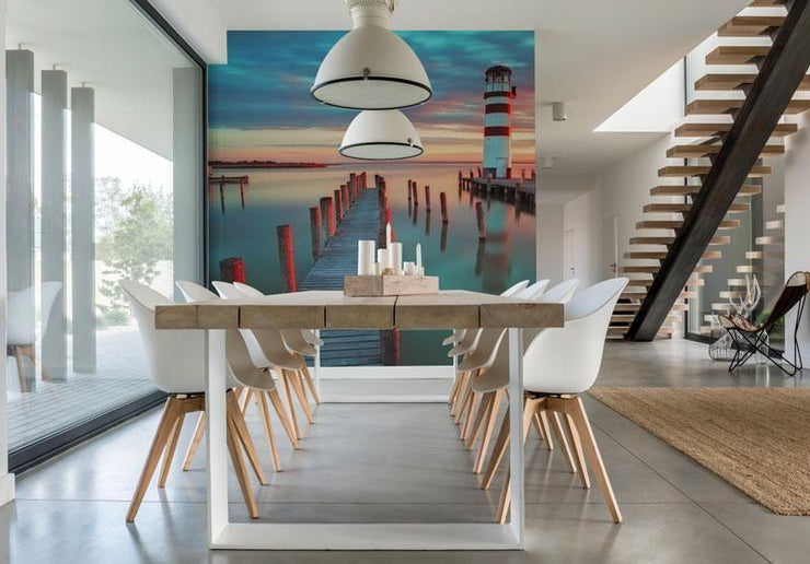 Lighthouse under sunset Wall Mural-Buildings & Landmarks,Landscapes & Nature-Eazywallz