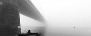 Moscow Bridge in Fog, Kiev Wall Mural-Black & White,Buildings & Landmarks,Panoramic-Eazywallz