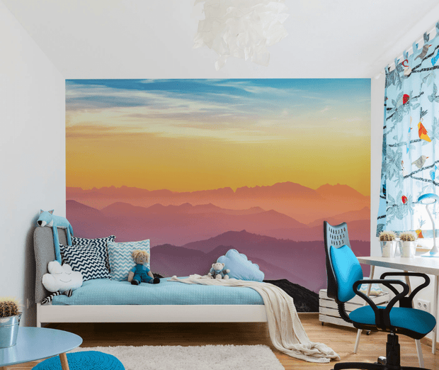 Mountain Wave Sunrise Wall Mural-Landscapes & Nature-Eazywallz
