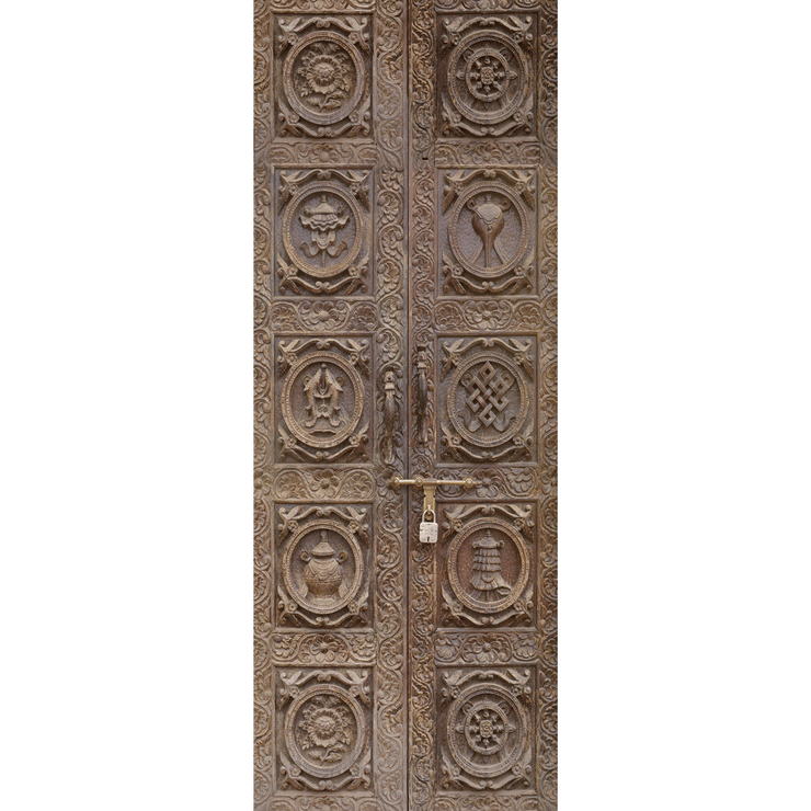 Nepal Wood Carved Door Mural-door-Eazywallz