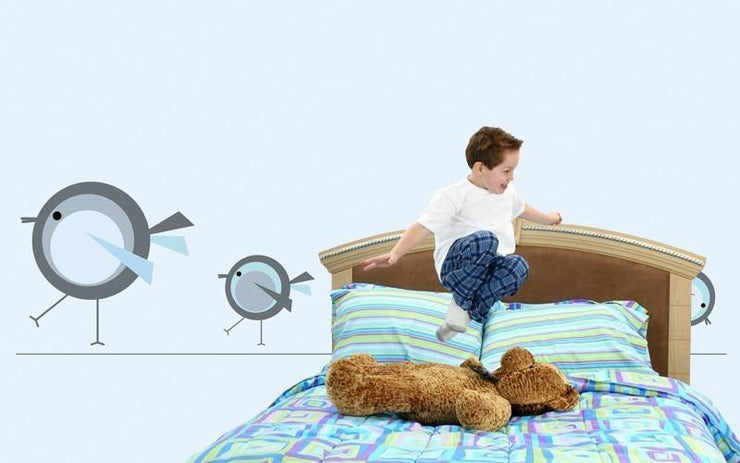 Row of birds in blue Wall Mural-Kids' Stuff,Modern Graphics-Eazywallz