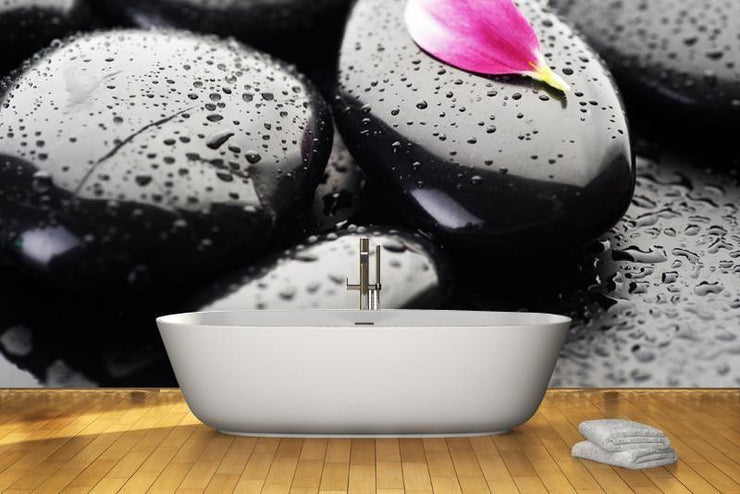 Spa wet stones Wall Mural-Zen-Eazywallz