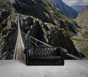 Suspension Bridge in the Alps Wall Mural-Landscapes & Nature-Eazywallz