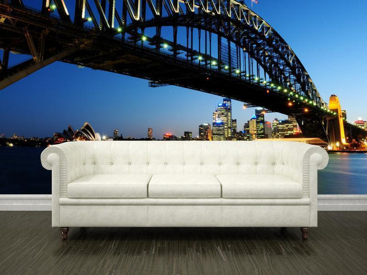 Sydney Harbour Bridge at night, Australia Wall Mural-Buildings & Landmarks,Cityscapes-Eazywallz