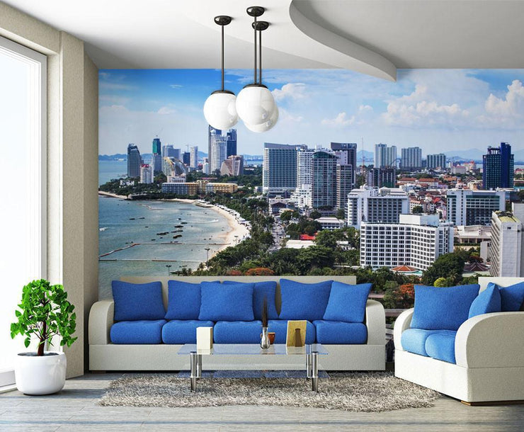 Thailand Beach Skyline Wall Mural-Cityscapes-Eazywallz