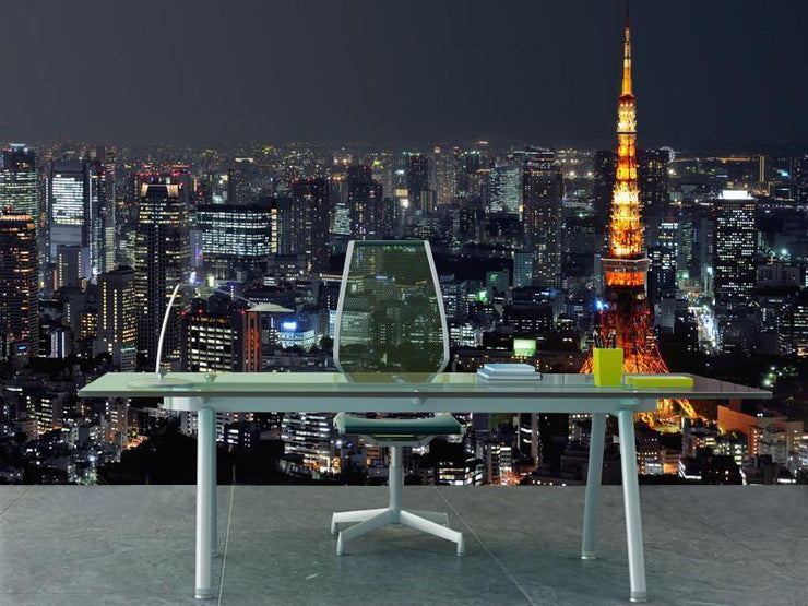 Tokyo tower at night Wall Mural-Cityscapes,Best Seller Murals,Staff Favourite Murals-Eazywallz