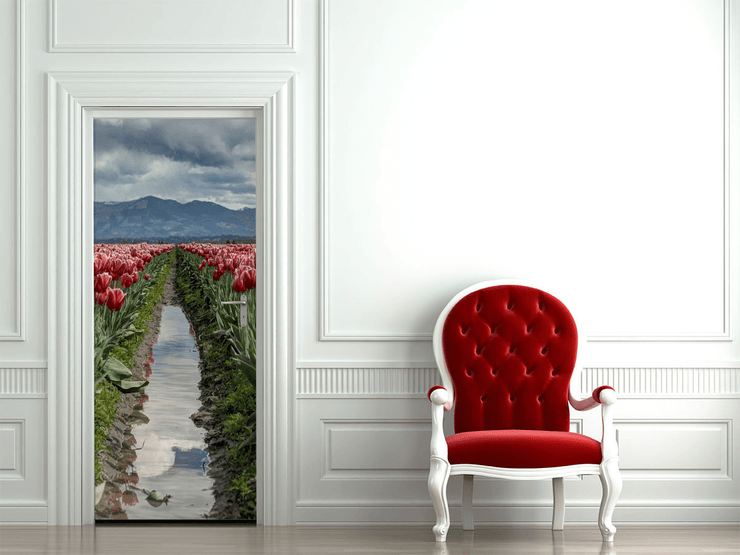 Tulip Field Path Door Mural-Landscapes & Nature-Eazywallz