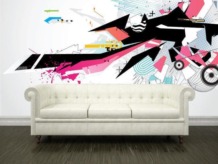 Urban techno design Mural-Abstract,Urban,Modern Graphics,Staff Favourite Murals-Eazywallz