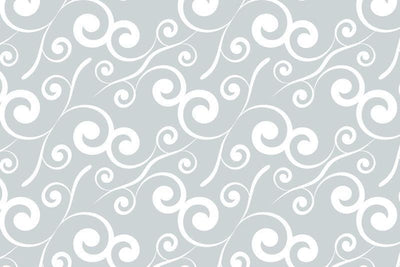 White curly plants pattern Wall Mural-Patterns-Eazywallz