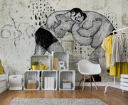 Wrestlers Graffiti Wall Mural-Urban,Modern Graphics-Eazywallz