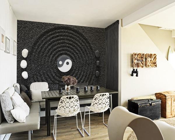 Yin and Yang Wall Mural-Black & White,Zen,Textures-Eazywallz