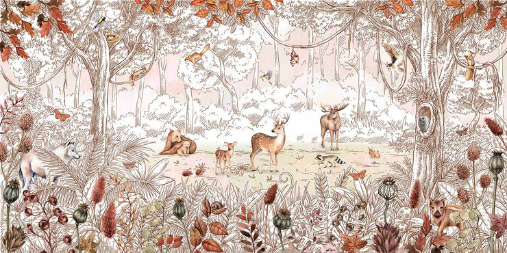 Forest Friends Autumn - Wall Mural