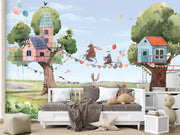 Treehouse Party Wall Mural