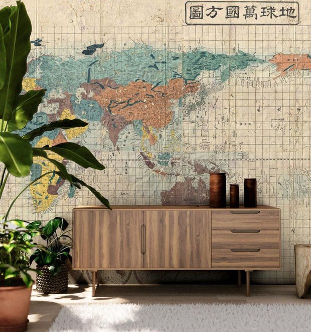 1853 Japanese Map of the World Wall Mural-Maps-Eazywallz