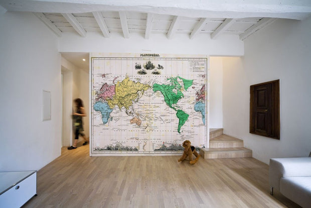 1875 Map of the World Wall Mural-Maps-Eazywallz