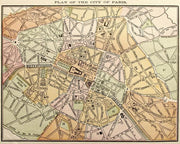 1889 Map of Paris Wall Mural-Maps-Eazywallz