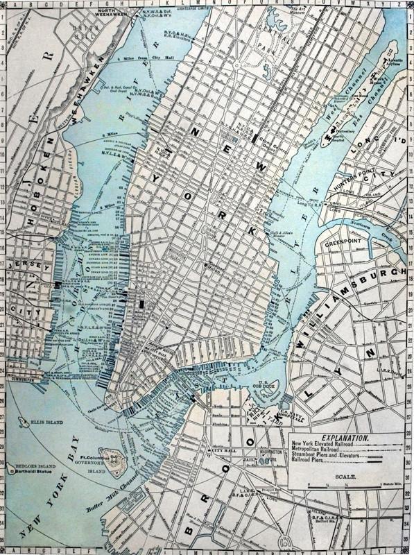 1889 New York City Map Wall Mural-Maps,Featured Category-Eazywallz