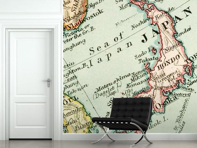 1907 Vintage Japan Map Wall Mural-Maps-Eazywallz