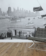 1936 New York Harbour Wall Mural-Vintage-Eazywallz