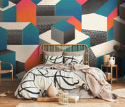 Abstract Bauhaus Houses Wall Mural