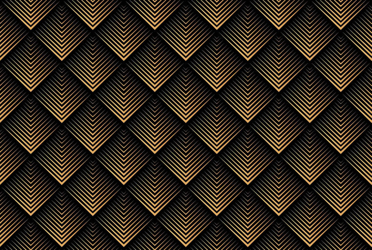 Black and Gold Cubist Wallpaper Mural