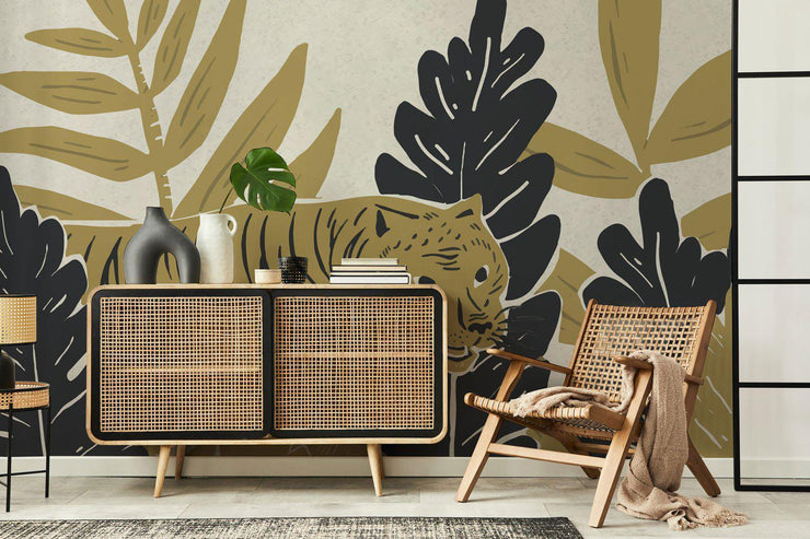 Golden Tiger Wallpaper Mural