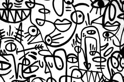 Abstract Faces Painting Mural-Abstract-Eazywallz