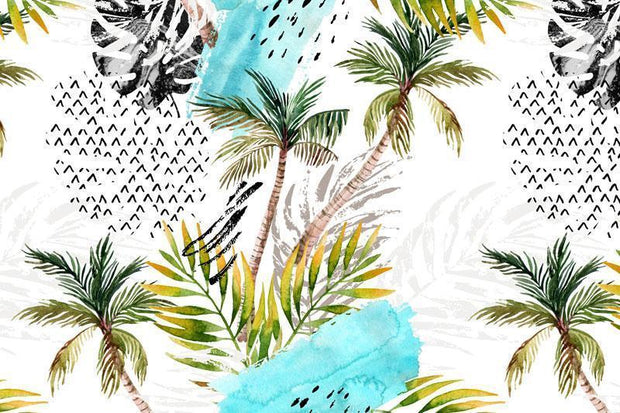Abstract Water Color Palm Trees Mural-Textures-Eazywallz
