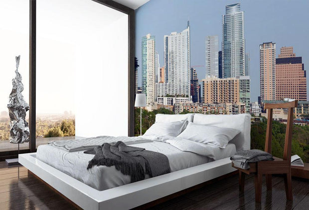 Austin Skyline in the Morning Wall Mural-Cityscapes-Eazywallz