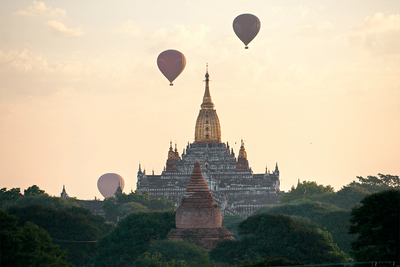 Balloons in Myanmar Wall Mural-Landscapes & Nature-Eazywallz