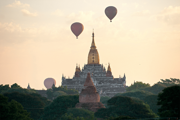 Balloons in Myanmar Wall Mural-Landscapes & Nature-Eazywallz