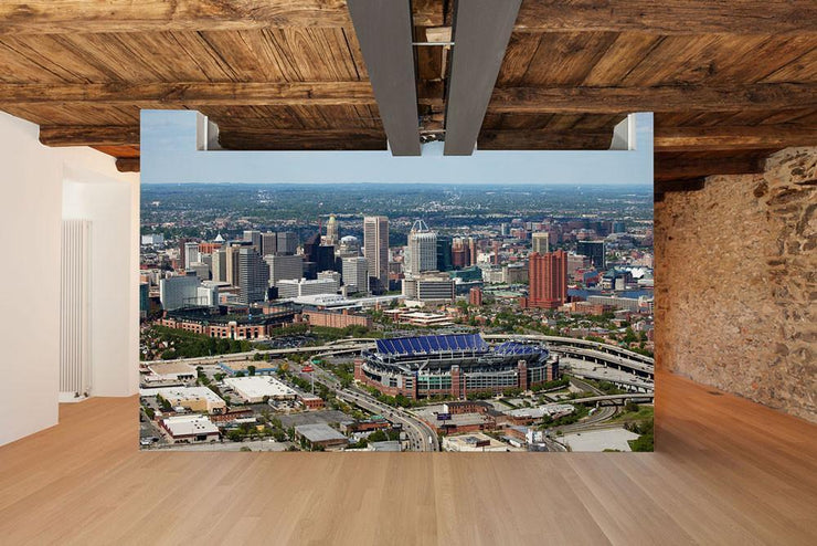 Baltimore, Maryland Skyline Wall Mural-Cityscapes-Eazywallz