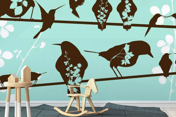 Talking Birds Wallpaper Mural