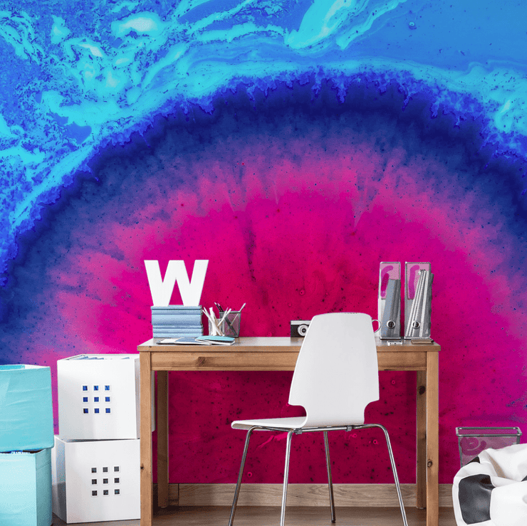 Blue & Pink Abstract Mural-Abstract,Modern Graphics,Featured Category of the Month-Eazywallz